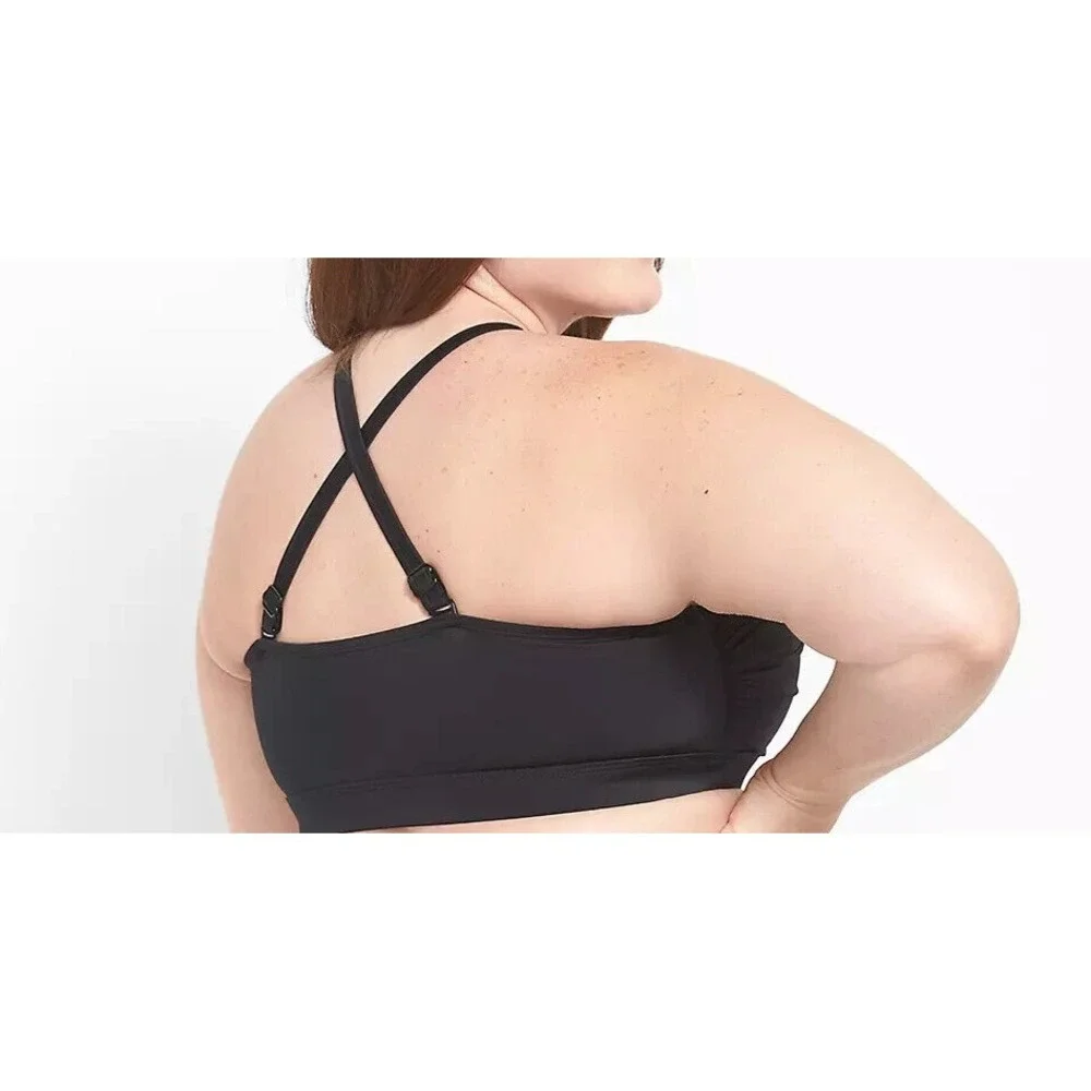 Cacique No Wire High Neck Swim Bikini Top Strappy Rainbow Detail Plus Size 24 - Picture 6 of 11